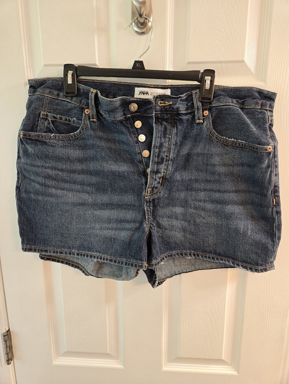 NWT Zara Blue Denim Button Fly Shorts Plus 20